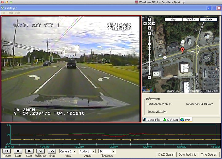 Forward facing cam 2 G-Sensor Google mapping