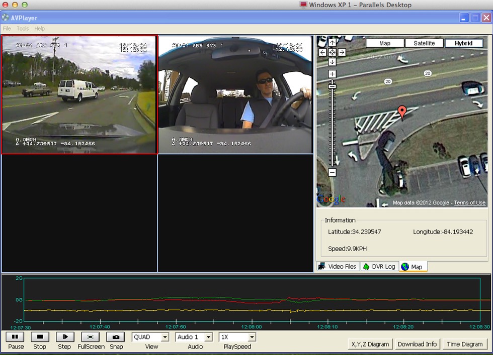 2-Cam G-Sensor Google Mapping