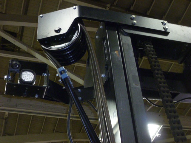 HD Forklift Mast Mount from front view, video camera surveillance safety camera solution