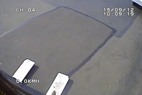 High Mast Camera Forward forklift view for reduction of fork damage and increased forklift safety